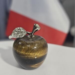 NWT Tiger's Eye Agate Gemstone & Swarovski Crystal Apple – Artinfinitum.art